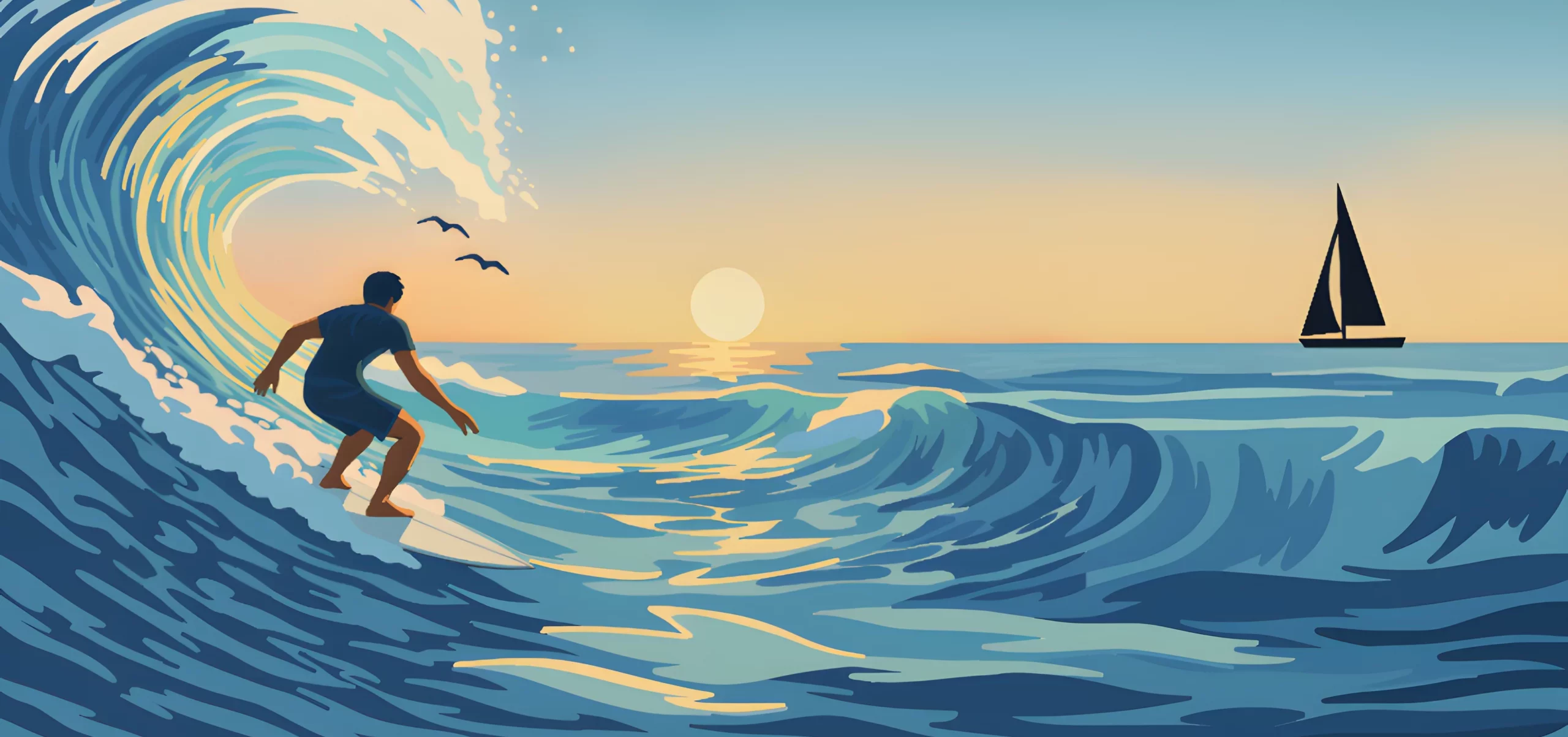 Bandeau 3 - planche de surf, " et sile voyage commencait maintenant ?"